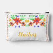 美しいメキシコ刺しゅうカスタム アクセサリーポーチ (正面)