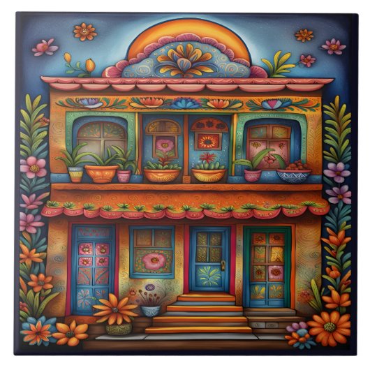 美しいメキシコ美術 タイル (正面)