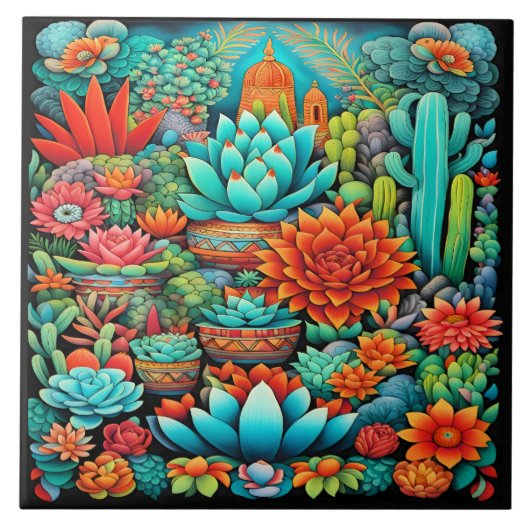 美しいメキシコ美術 タイル (正面)