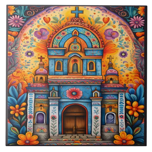 美しいメキシコ美術 タイル (正面)