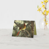 美しいメスの基本的な鳥 カード (黄色い花)