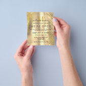 美しいメタリックエレガント金ゴールドスパークリーグリッターフライヤー チラシ (手)