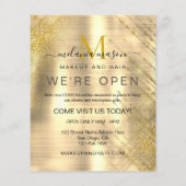 美しいメタリックエレガント金ゴールドスパークリーグリッターフライヤー チラシ (裏面)