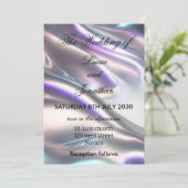 美しいメタリック結婚虹色 招待状 (スタンド正面)