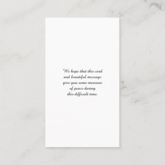 美しいメモリアルの共感表 名刺 (裏面)