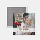美しいメモリアルカップル写真ホリデーギフトクリスマス マグネット (正面/裏面)