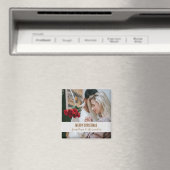 美しいメモリアルカップル写真ホリデーギフトクリスマス マグネット (インサイチュ (食洗機))