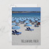 美しいメリハベイサンドビーチシーンマルタ ポストカード (正面/裏面)