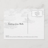 美しいメリハベイサンドビーチシーンマルタ ポストカード (裏面)