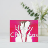 美しいメリークリスマスシック驚くべき赤いバラ シーズンポストカード (スタンド正面)