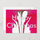 美しいメリークリスマスシック驚くべき赤いバラ シーズンポストカード (正面/裏面)