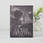 美しいメリークリスマススタイリッシュタイポグラフィ写真 シーズンカード (スタンド正面)