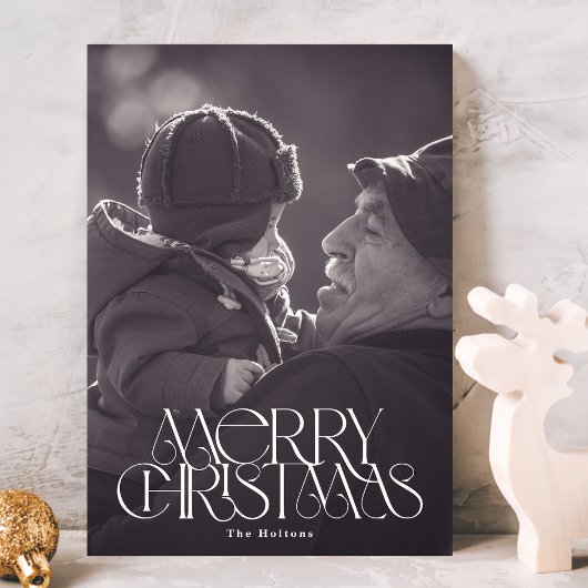 美しいメリークリスマススタイリッシュタイポグラフィ写真 シーズンカード