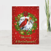 美しいメリークリスマスヴィンテージクリスマスシーン シーズンカード (正面)