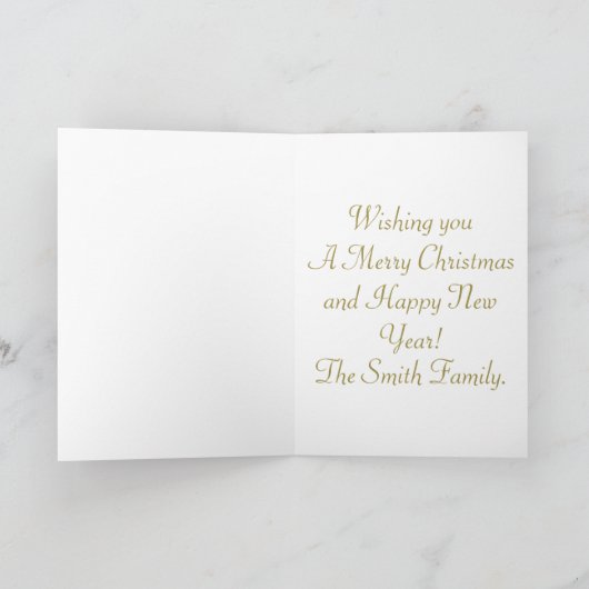 美しいメリークリスマスヴィンテージクリスマスシーン シーズンカード (内部)