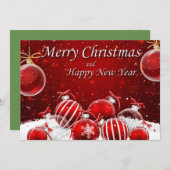 美しいメリークリスマス シーズンカード (正面/裏面)