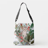 美しいメンフクロウとビンテージの花々 クロスボディバッグ (裏面)