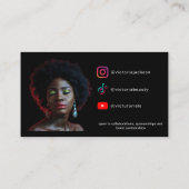 美しいメーキャップフェイクインフルエンサー虹色カスタム 名刺 (裏面)