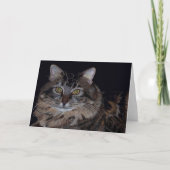 美しいメーヌクーンキャットグリーティングカード カード (正面)