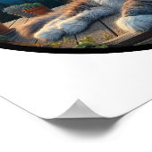 美しいメーヌーンキャットの円形3D画像 ポスター (角)