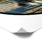 美しいメーヌーンキャットの円形3D画像 ポスター (角)