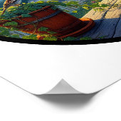 美しいメーヌーンキャットの円形3D画像 ポスター (角)