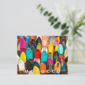 美しいモカラフルロッコハンドメイドのスリッパ ポストカード (スタンド正面)
