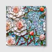 美しいモザイクのステンドグラスと結婚タイル ゲストブック (裏面)