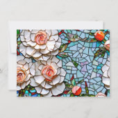 美しいモザイクのステンドグラスと結婚タイル セーブザデート (裏面)