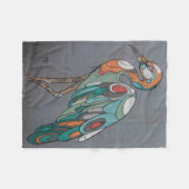 美しいモザイククレーンフリースブランケット フリースブランケット (正面(横))