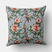 美しいモザイクフェイクの花柄 クッション (裏面)