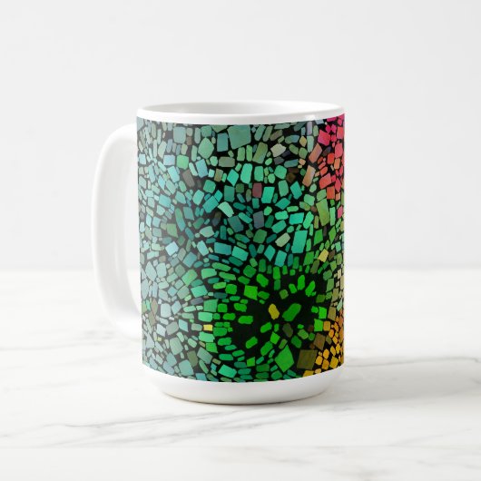 美しいモザイク コーヒーマグカップ (正面左)
