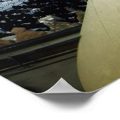 美しいモスクの夜のメッカイスラムの贈り物 ポスター (角)