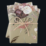 美しいモダンなセージグリーンの花柄ギフト ラッピングペーパーシート<br><div class="desc">セージグリーンの背景に美しいモダンな花柄デザインが、ギフトを贈る際の特別なセレブレーションを演出します。結婚式、ブライダルシャワー、誕生日など、様々なシーンに最適です。</div>