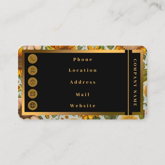 美しいモダンひまわりコレクション 名刺 (裏面)