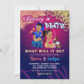 美しいモダンまたはビート性別表示招待状 招待状 (正面)