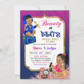 美しいモダンまたはビート性別表示招待状 招待状 (正面)