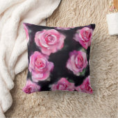 美しいモダンウォーターカラーピンクローズコレクション クッション (ブランケット)