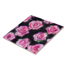 美しいモダンウォーターカラーピンクローズコレクション タイル