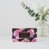 美しいモダンウォーターカラーピンクローズコレクション 名刺 (スタンド正面)