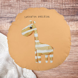 美しいモダンオレンジキリン ラウンドクッション