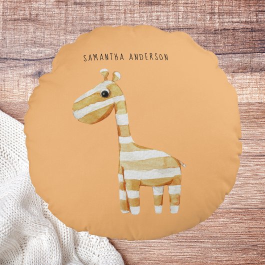 美しいモダンオレンジキリン ラウンドクッション