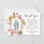 美しいモダンカトリックの哀悼 サンキューカード (正面)