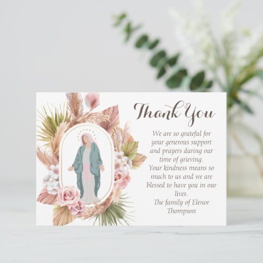 美しいモダンカトリックの哀悼 サンキューカード (スタンド正面)