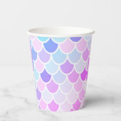 美しいモダンカラフル人魚のシームレスなパターン 紙コップ (裏面)