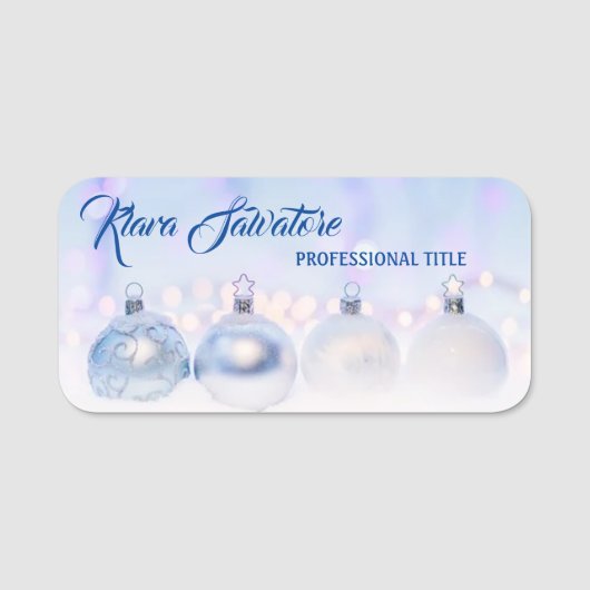 美しいモダンクリスマスシャインの装飾 名札 (正面)