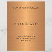 美しいモダンサロンサービスのメニュー販促フライヤー (裏面)