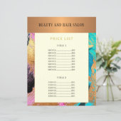 美しいモダンサロンサービスのメニュー販促フライヤー (スタンド正面)
