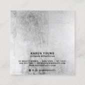 美しいモダンサロンシック銀箔メイクアップアーティスト スクエア名刺 (裏面)