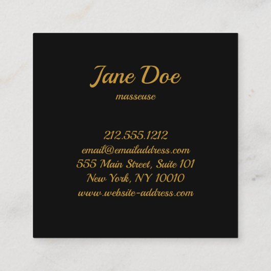 美しいモダンサロンピンクウォーターカラーロータスフラワー スクエア名刺 (裏面)